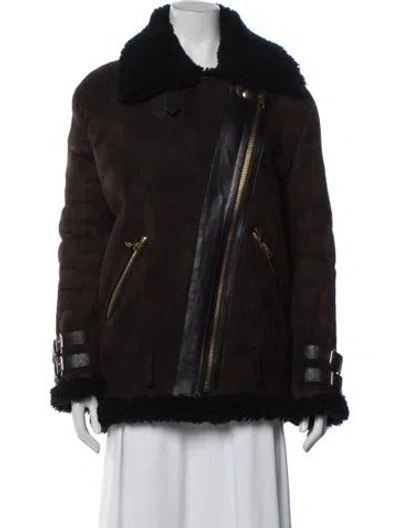 Pre-owned Acne Studios Shearling Faux Fur Jacket In Brown