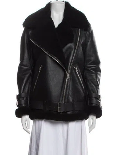 Pre-owned Acne Studios Shearling Fur Coat In Black