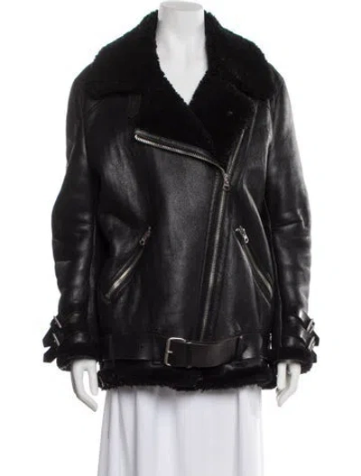 Pre-owned Acne Studios Shearling Fur Coat In Black