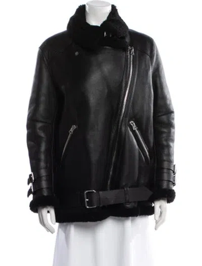 Pre-owned Acne Studios Shearling Fur Coat In Black