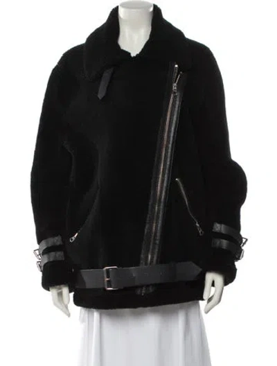 Pre-owned Acne Studios Shearling Fur Coat In Black