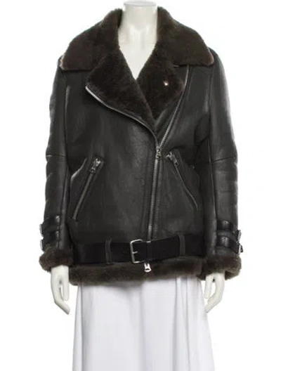 Pre-owned Acne Studios Shearling Fur Coat In Black