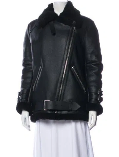 Pre-owned Acne Studios Shearling Fur Coat In Black