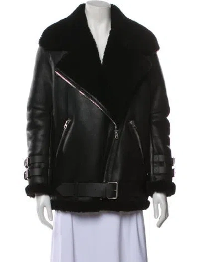 Pre-owned Acne Studios Shearling Fur Coat In Black