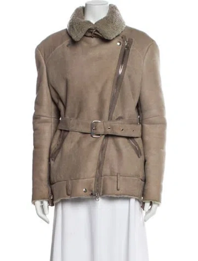 Pre-owned Acne Studios Shearling Fur Coat In Neutral