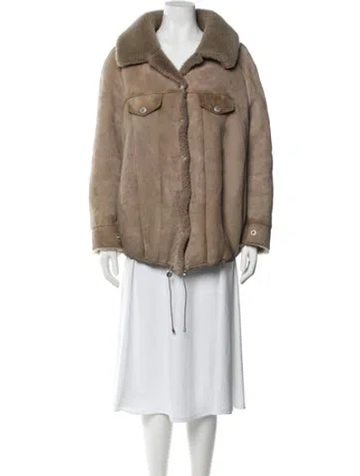 Pre-owned Acne Studios Shearling Fur Coat In Neutral