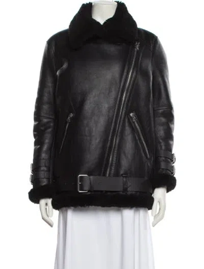Pre-owned Acne Studios Shearling Fur Jacket In Black