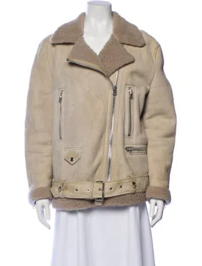 Pre-owned Acne Studios Shearling Fur Jacket In Neutral