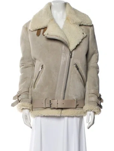 Pre-owned Acne Studios Shearling Fur Jacket In Neutral