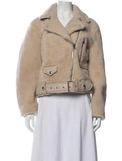 Pre-owned Acne Studios Shearling Fur Jacket In Neutrals