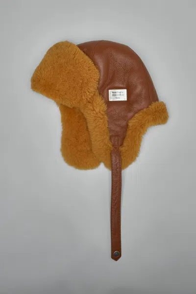 Acne Studios Shearling Hat In Brown