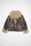 Acne Studios Shearling Jacket In Brown,beige