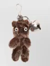 Acne Studios Shearling Key Holder Teddy Bear Bell In Brown
