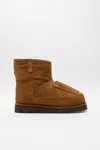Acne Studios Shearling-lined Leather Boots In Tobacco Brown