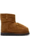Acne Studios Shearling-lined Leather Boots In Brown