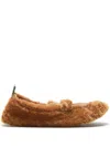 Acne Studios Shearling Loafers In Brown
