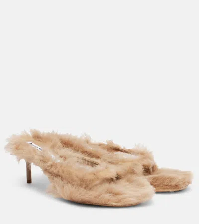 Acne Studios Shearling Thong Sandals