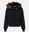 Acne Studios Shearling-trimmed Cotton Jersey Hoodie In Brown