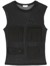 Acne Studios Sheer Cargo Tank Top In Schwarz