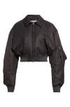 Acne Studios Shiny Bomber Jacket In Anthracite Grey