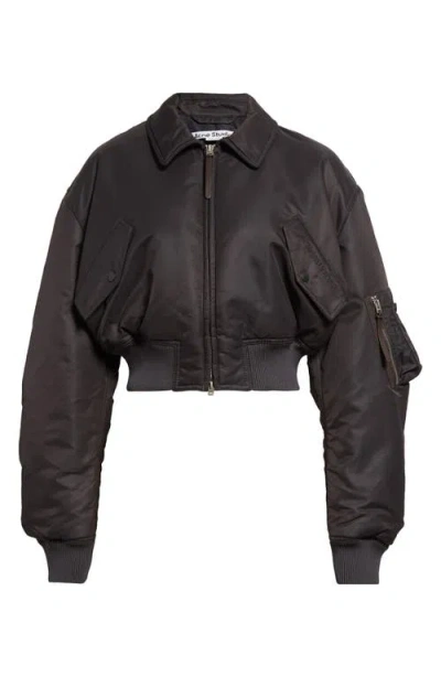 Acne Studios Shiny Bomber Jacket In Grey