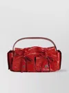 Acne Studios Shiny Leather Bag With Front Bow Detail In Red