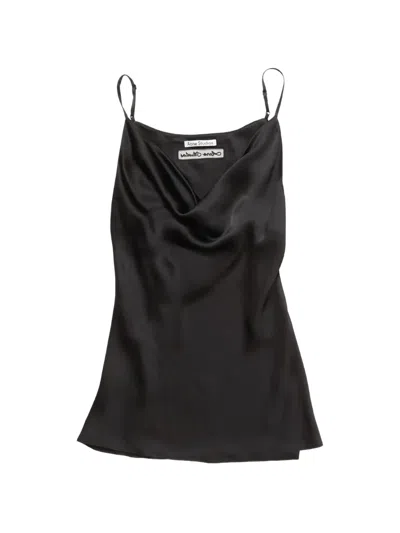 Acne Studios Shiny Satin Tank Top In Black