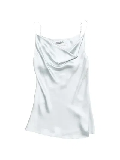 Acne Studios Shiny Satin Tank Top In Blue