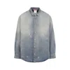 Acne Studios Distressed Denim Shirt In Blue