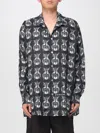 Acne Studios Black Printed Button-up Shirt In Black