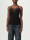Acne Studios Lace Strap Blouse Woman Black In Blue