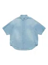 Acne Studios Button-up Shirt Logo Stamp In Blue
