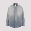 Acne Studios Distressed Denim Shirt In Blue