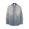 Acne Studios Distressed Denim Shirt In Blue