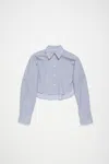 Acne Studios Shirt Jacquard Pinstripe In Sky Blue,coffee Brown