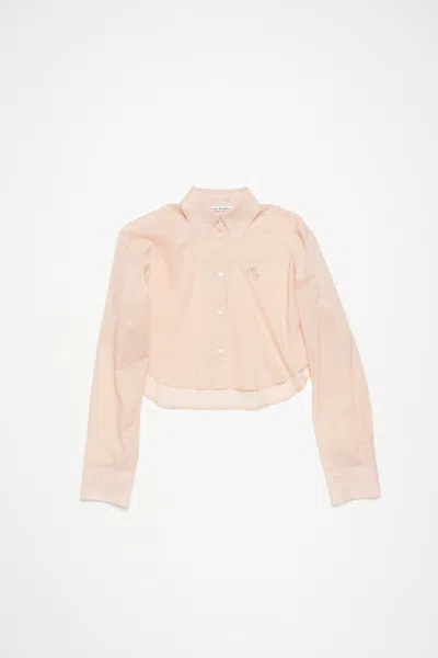 Acne Studios Shirt Logo Embroidery In Dusty Pink