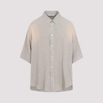 Acne Studios Men's Warm Short-sleeved Shirt In Grey