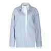 Acne Studios Womens Blue White Layered Striped Cotton-poplin Shirt In Blue
