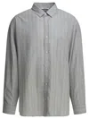 Acne Studios Soffia Stripe Shirt In Gray