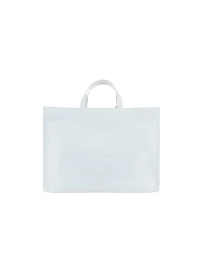 Acne Studios Logo Debossed Tote Bag In White