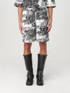 Acne Studios Abstract Pattern Print Shorts In Grau