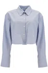 Acne Studios Blue & White Jacquard Pinstripe Shirt In Blue