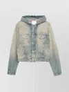 Acne Studios Short Jackets Hooded Faded Wash In Blue