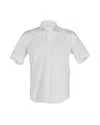 Acne Studios Short Sleeve Button Front Shirt In White Cotton Poplin