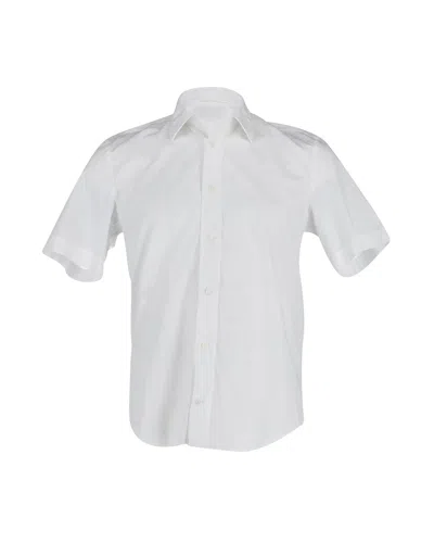 Acne Studios Short Sleeve Button Front Shirt In White Cotton Poplin