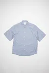 Acne Studios Short Sleeve Button-up In Dusty Blue