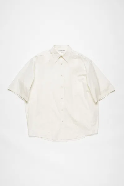 Acne Studios Short Sleeve Button-up Shirt In White