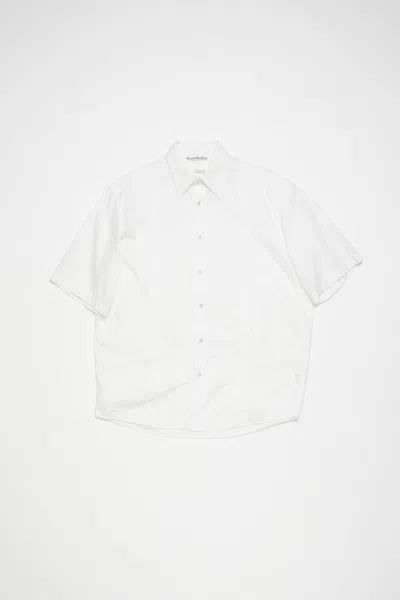 Acne Studios Short Sleeve Button-up Shirt In White