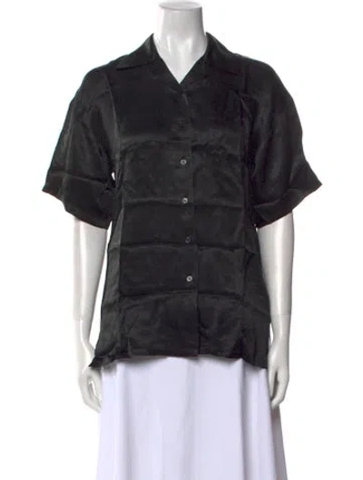 Pre-owned Acne Studios Short Sleeve Button-up Top In Black