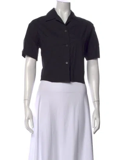 Pre-owned Acne Studios Short Sleeve Button-up Top In Black